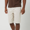 Brave Soul Mens Cream Denim Loose Fit Carpenter Shorts
