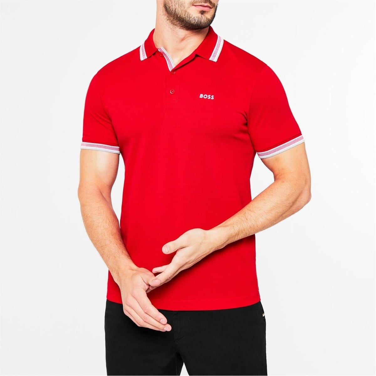 Boss Green Paddy Polo Shirt With Contrast Tipping