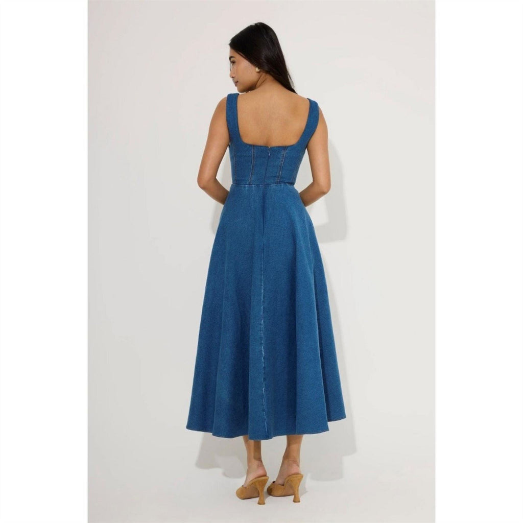 Odd Muse Womens Sq Neck Midi Long Maxi Dress