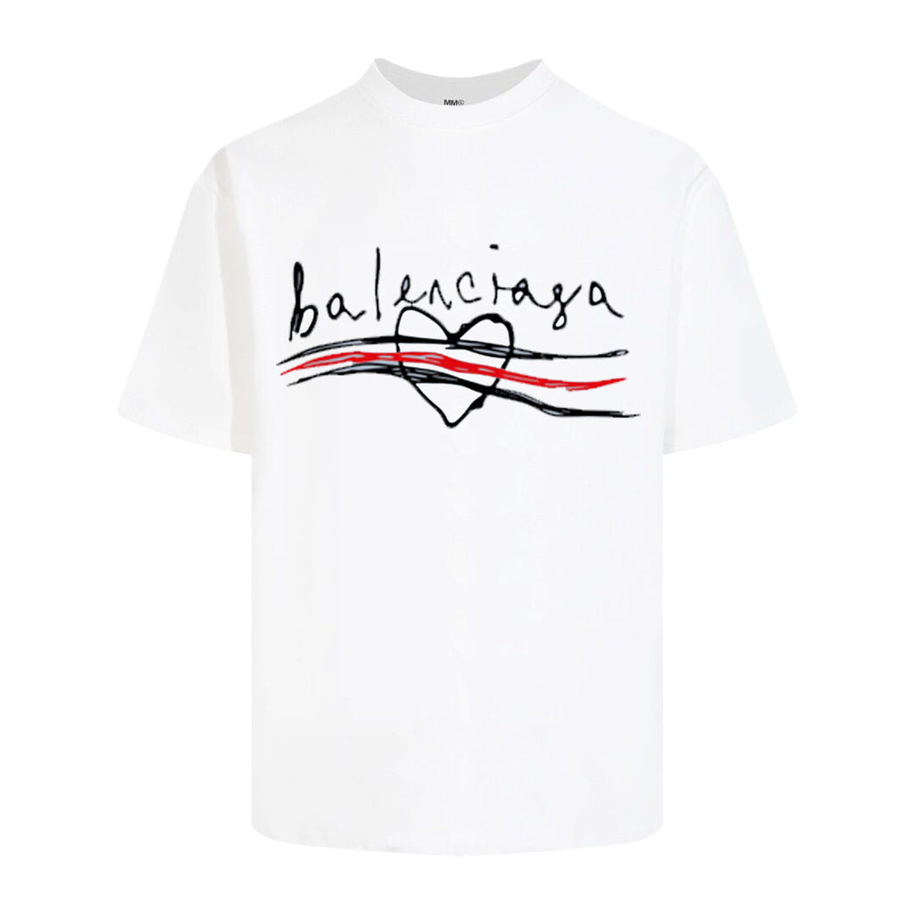 Balenciaga Heart Scribble Logo T-Shirt in 4 Colors