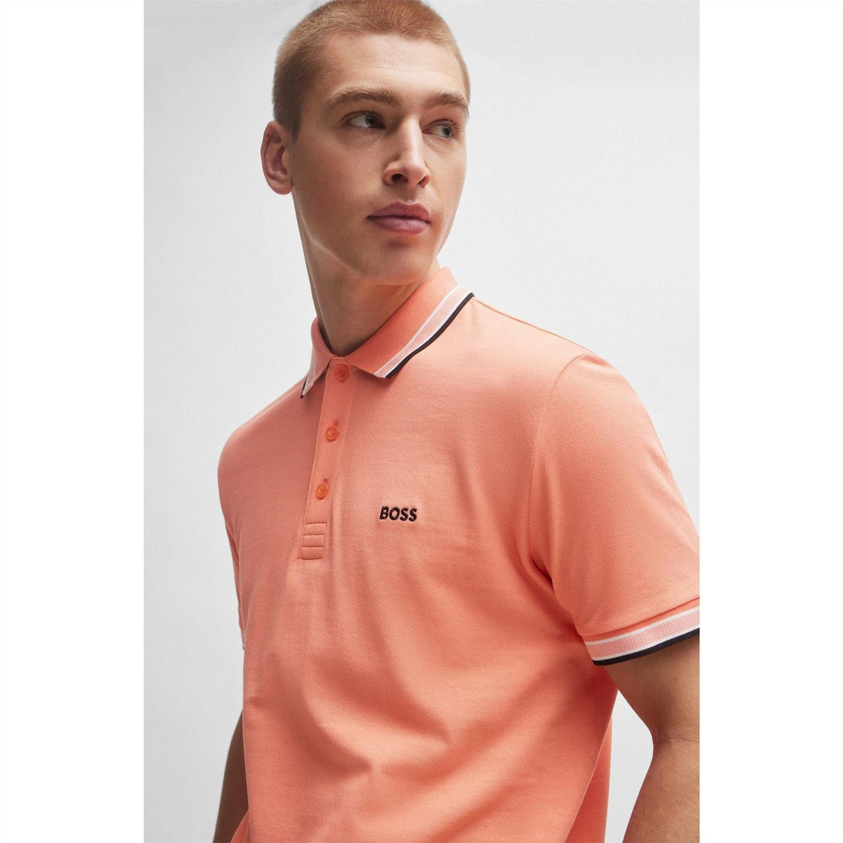 Boss Green Paddy Polo Shirt With Contrast Tipping