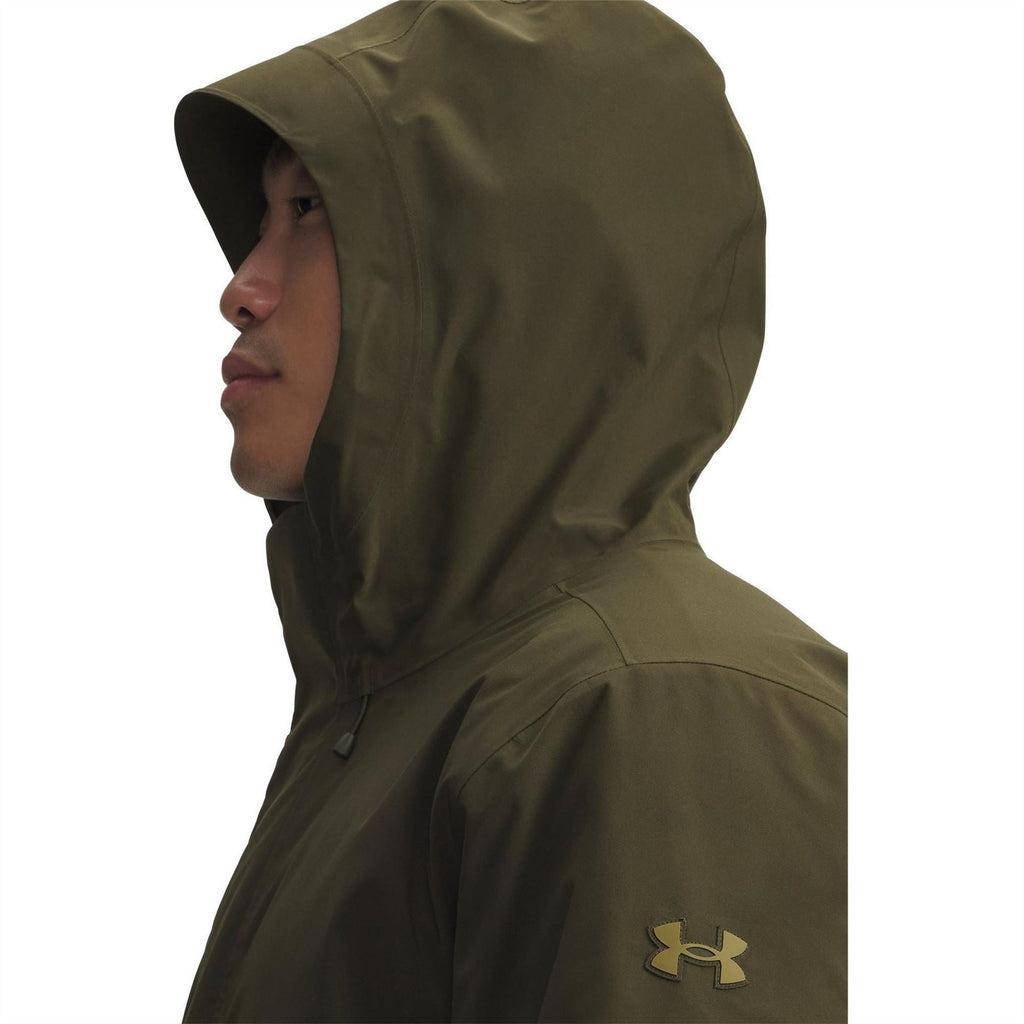 Under Armour Legend Solid Patterned Snap Button Hooded Parka Coat