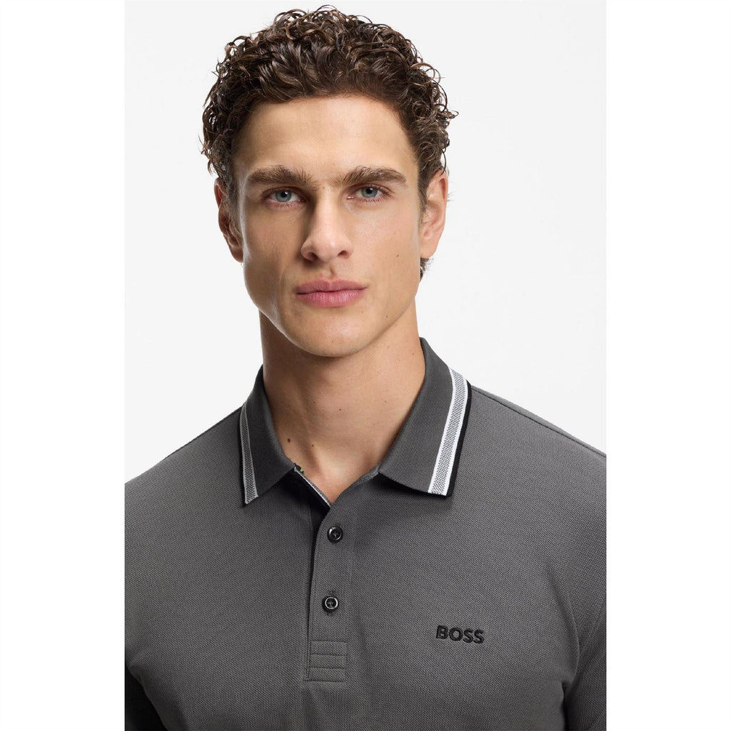Boss Green Paddy Polo Shirt With Contrast Tipping
