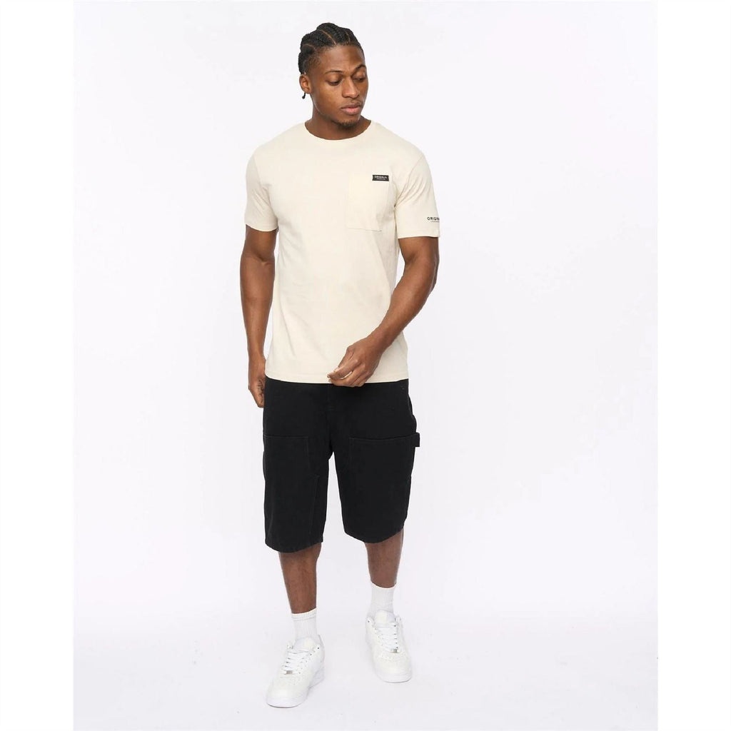 Crosshatch Preece Hem Label Patch Crew Neck Short Sleeve T-Shirt