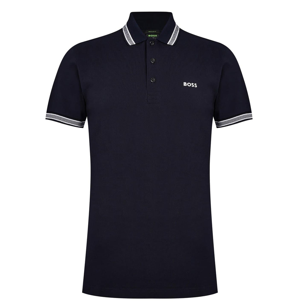 Boss Green Paddy Polo Shirt With Contrast Tipping
