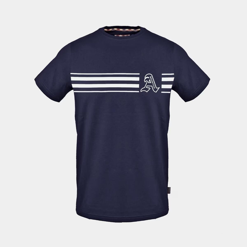 Aquascutum Text Graphic Crew Neck Short Sleeve T-Shirt