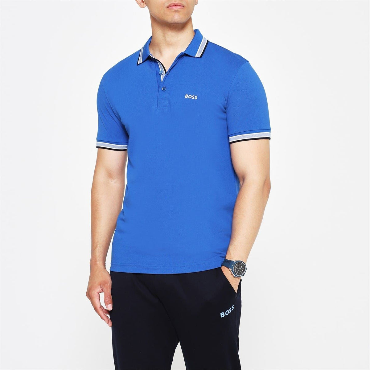 Boss Green Paddy Polo Shirt With Contrast Tipping