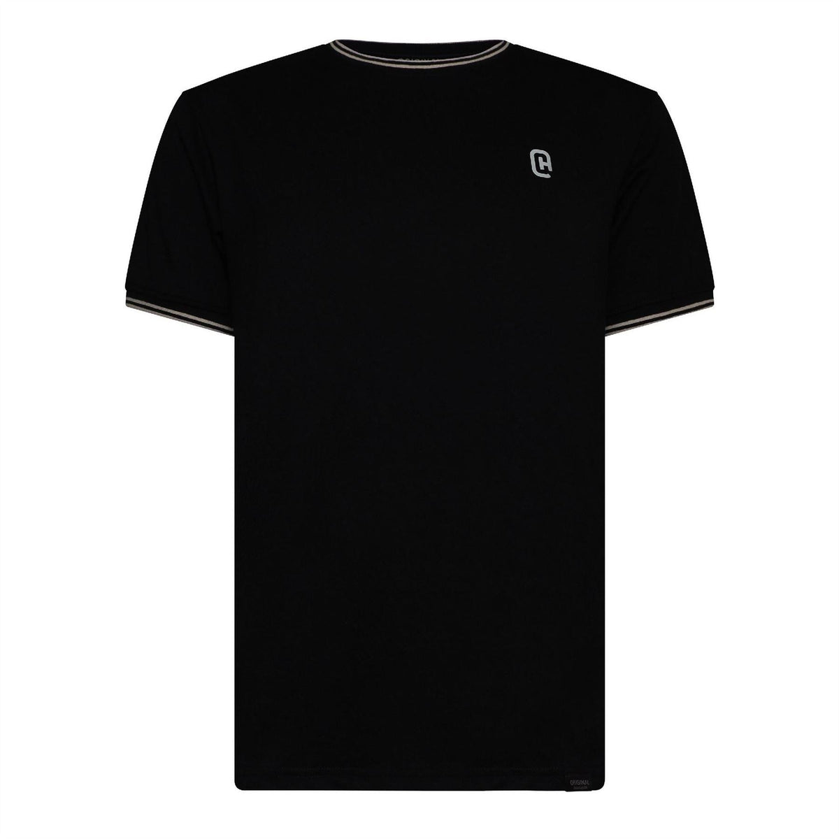 Crosshatch Preece Hem Label Patch Crew Neck Short Sleeve T-Shirt