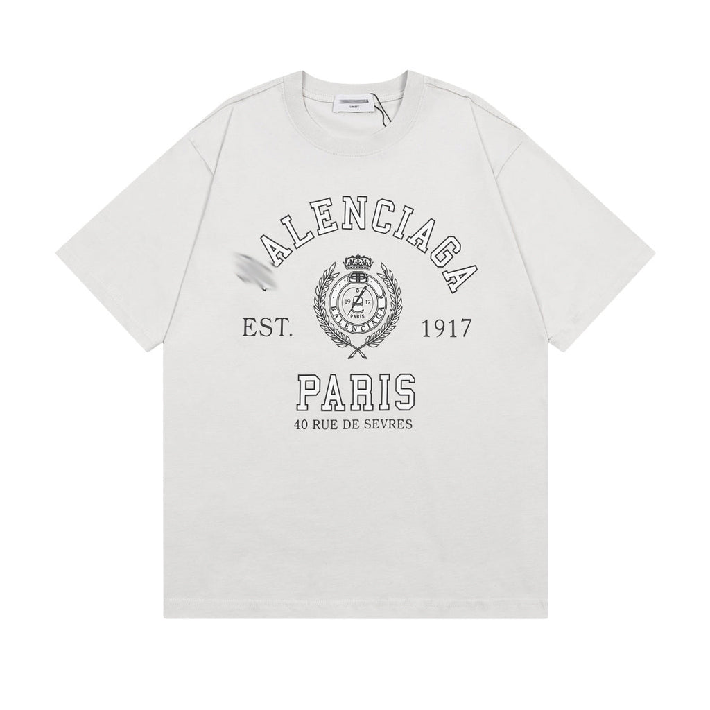 Balenciaga Est. 1917 Paris Crest T-Shirt in Black & White