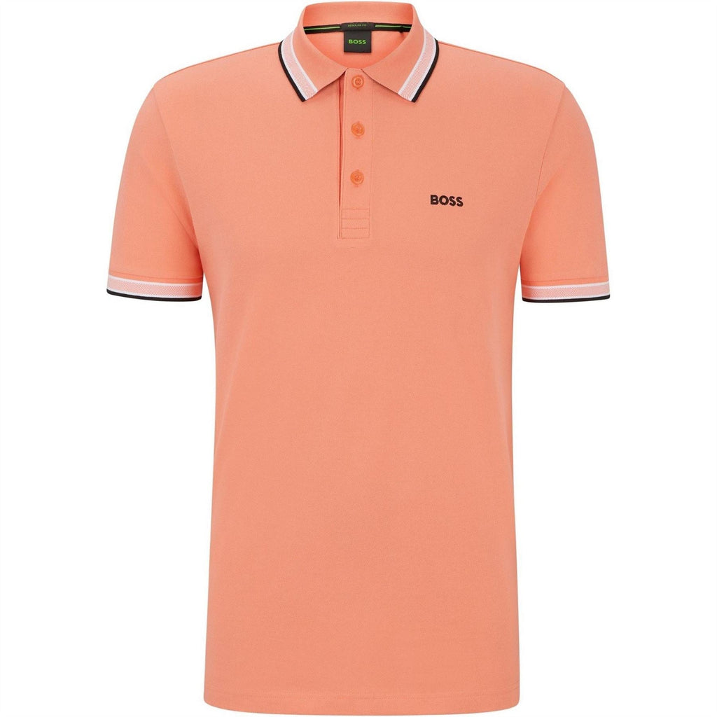 Boss Green Paddy Polo Shirt With Contrast Tipping