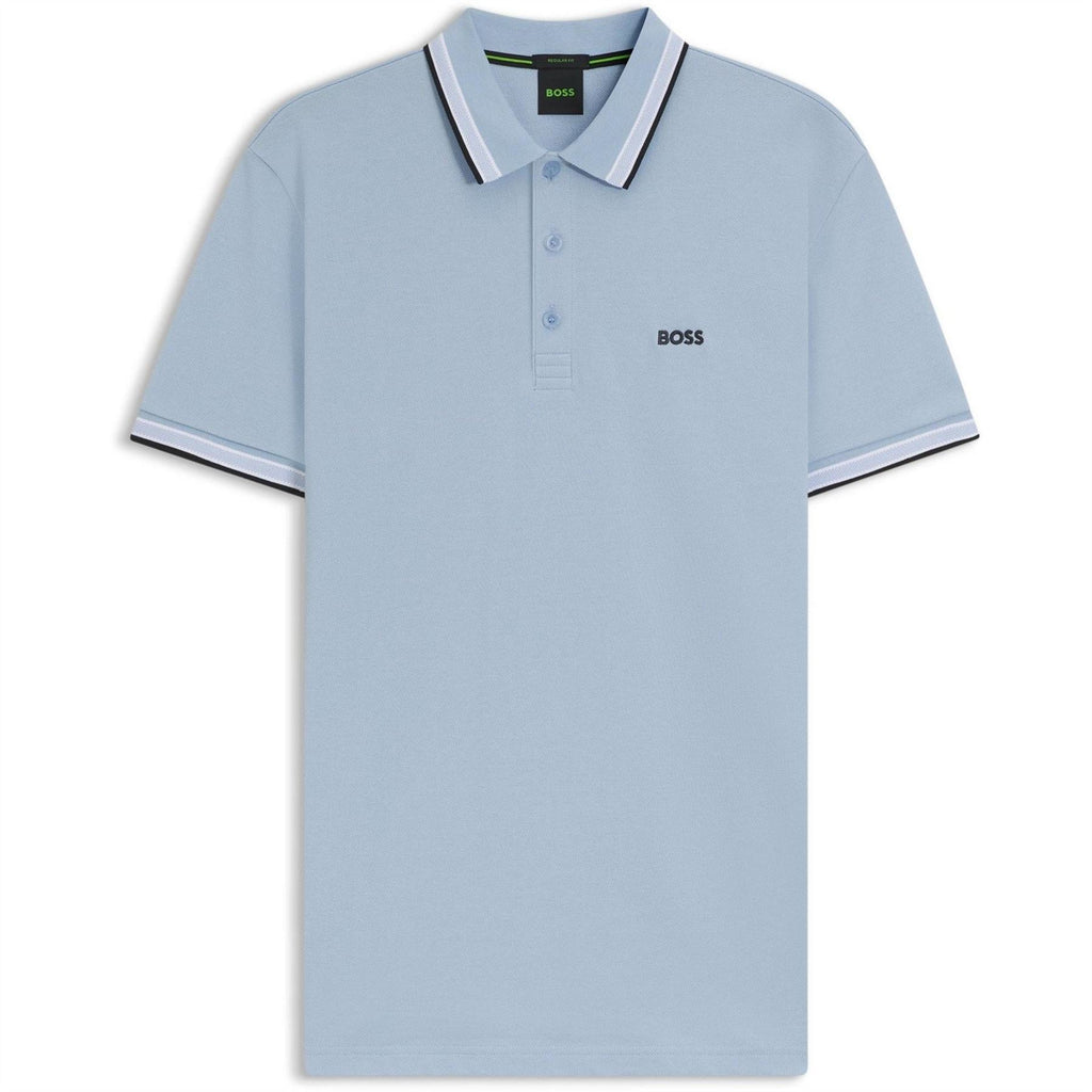 Boss Green Paddy Polo Shirt With Contrast Tipping