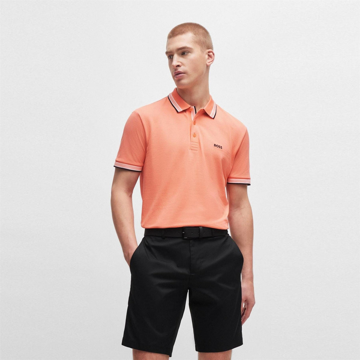 Boss Green Paddy Polo Shirt With Contrast Tipping