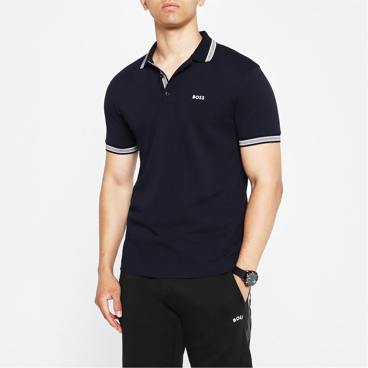 Boss Green Paddy Polo Shirt With Contrast Tipping