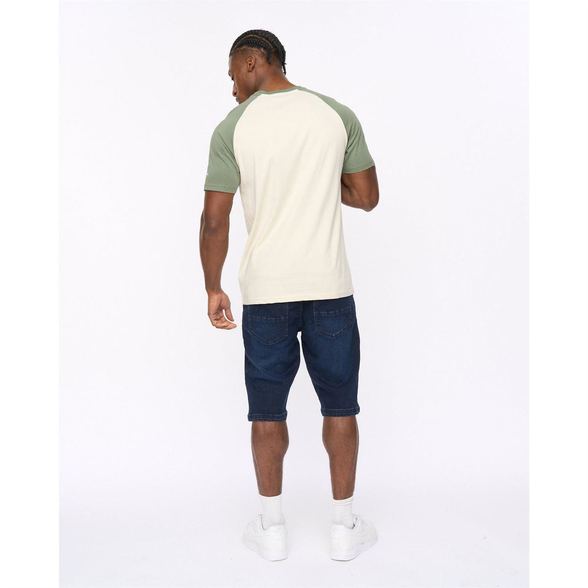 Crosshatch Bretsby Printed Logo Crew Neck Raglan Sleeve Baseball T-Shirt