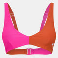Puma Plunging Neck Color Block Bikini Top