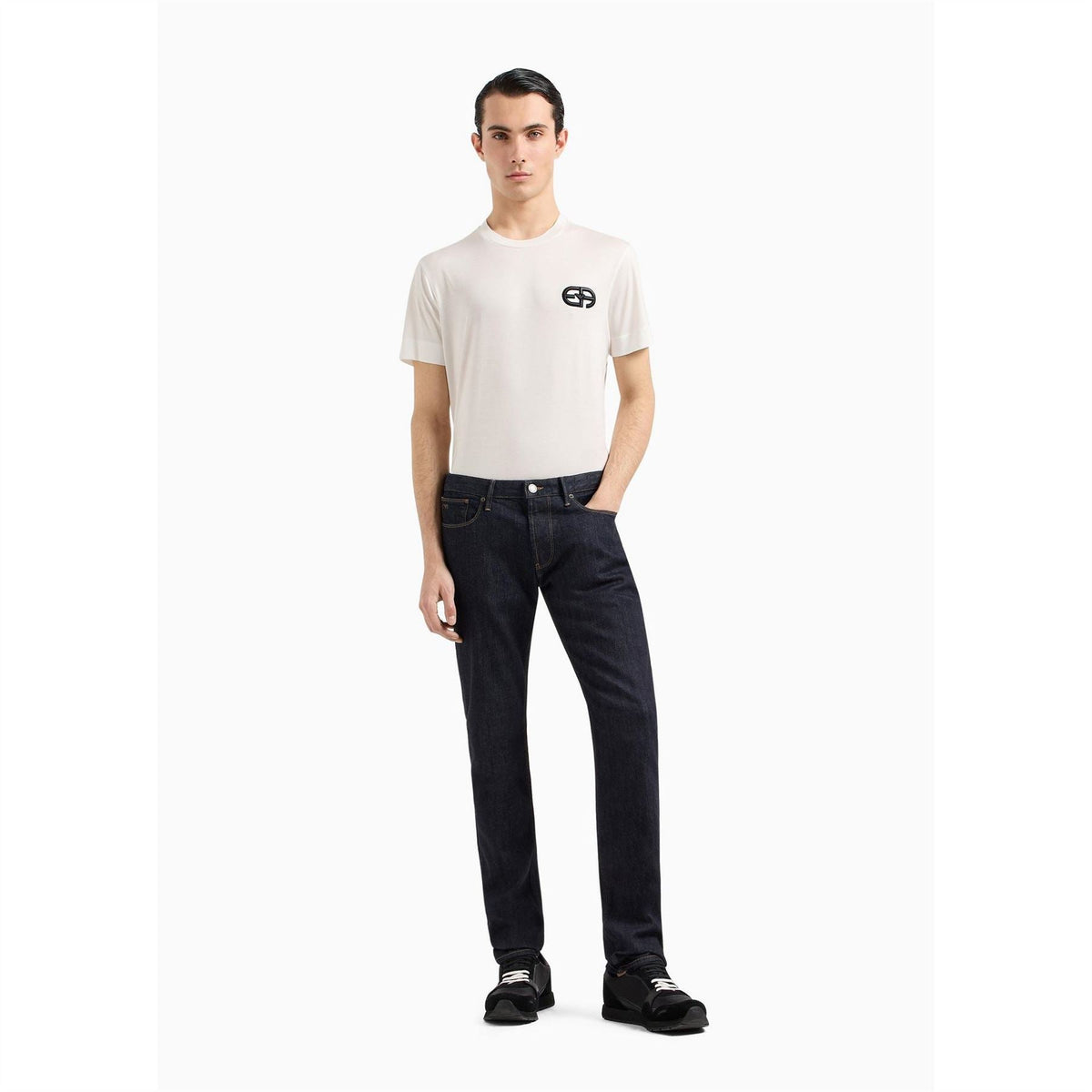 Emporio Armani EA7 Regular Fit Lettering Crew Neck T-Shirt