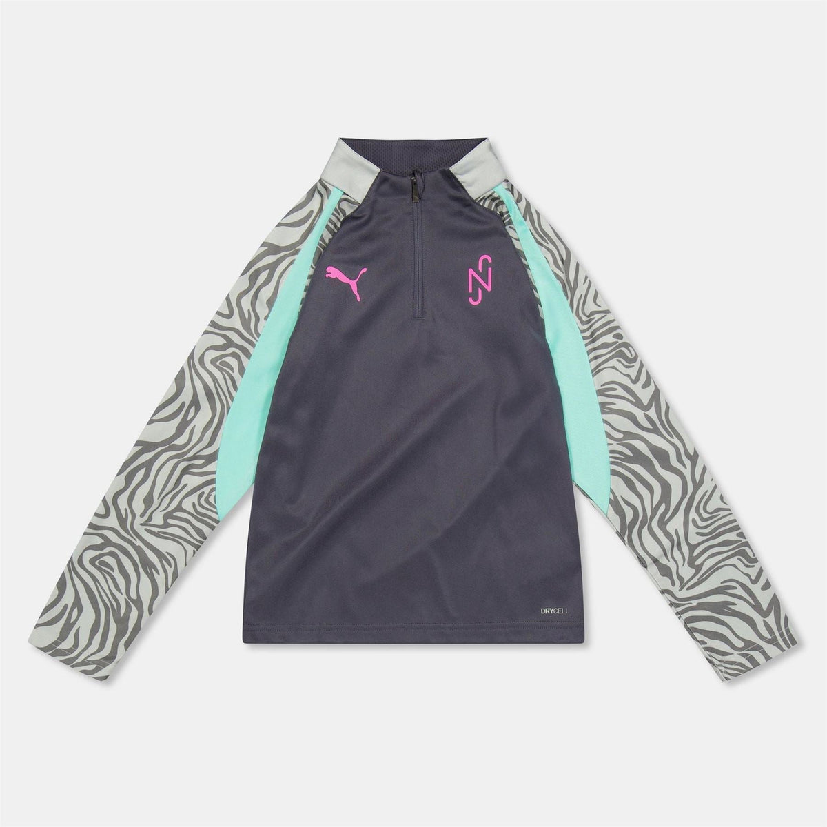 Puma Njr Creative Drill Long Sleeve Raglan Zip Neck Top