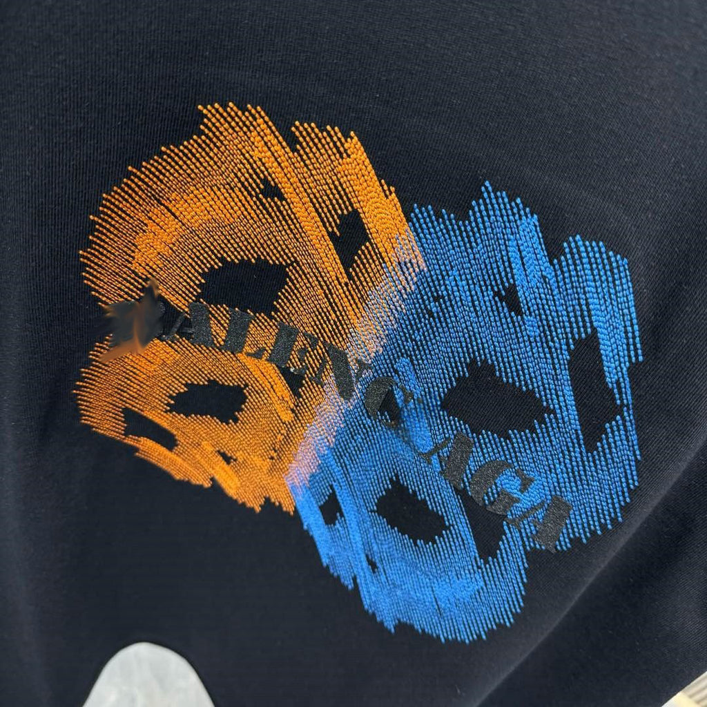 Balenciaga Two-Tone Crayon BB Monogram T-Shirt in Black & White