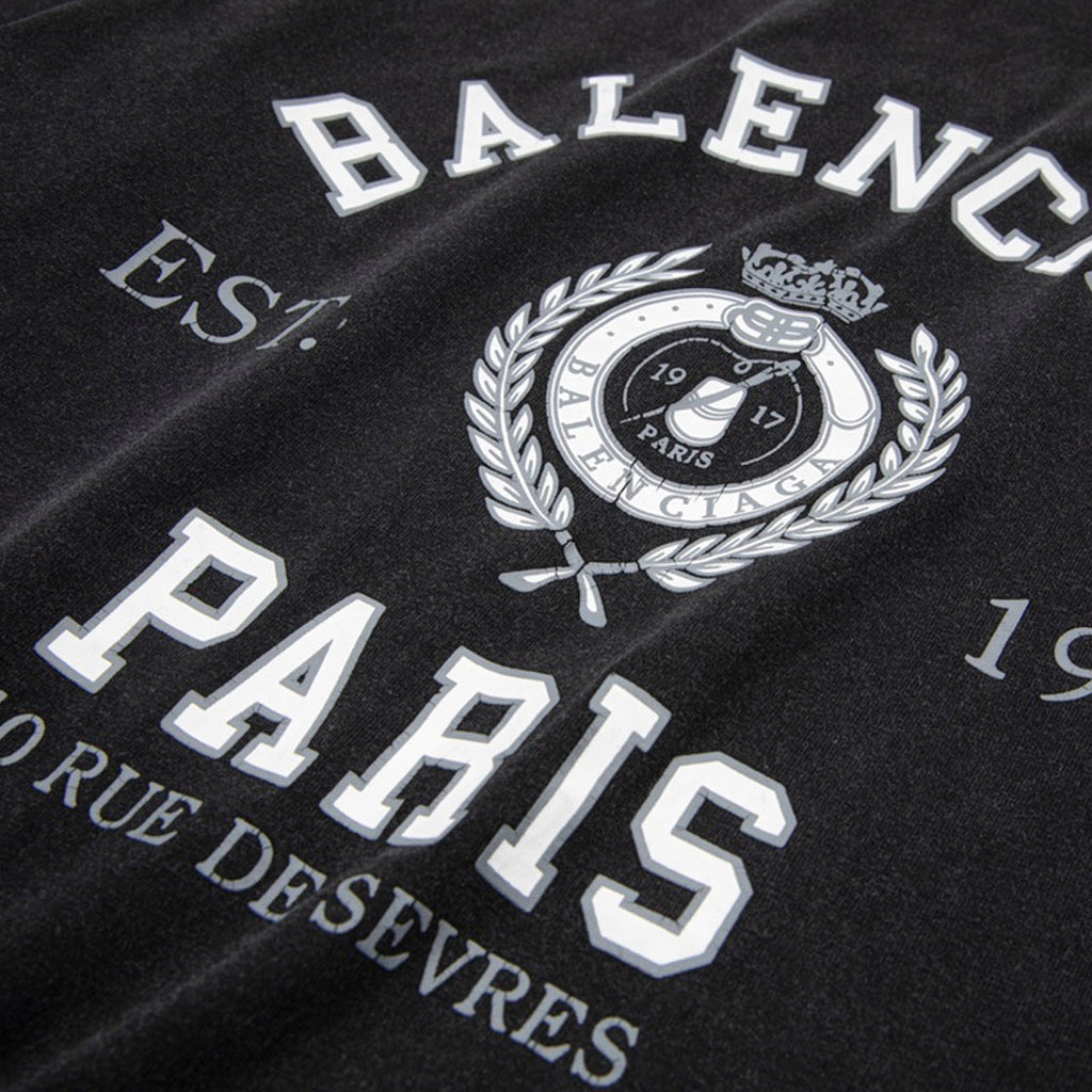 Balenciaga Est. 1917 Paris Crest T-Shirt in Black & White