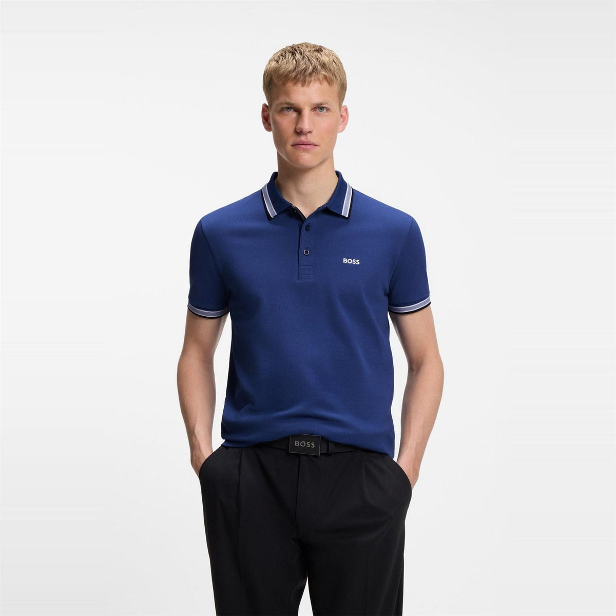 Boss Green Paddy Polo Shirt With Contrast Tipping