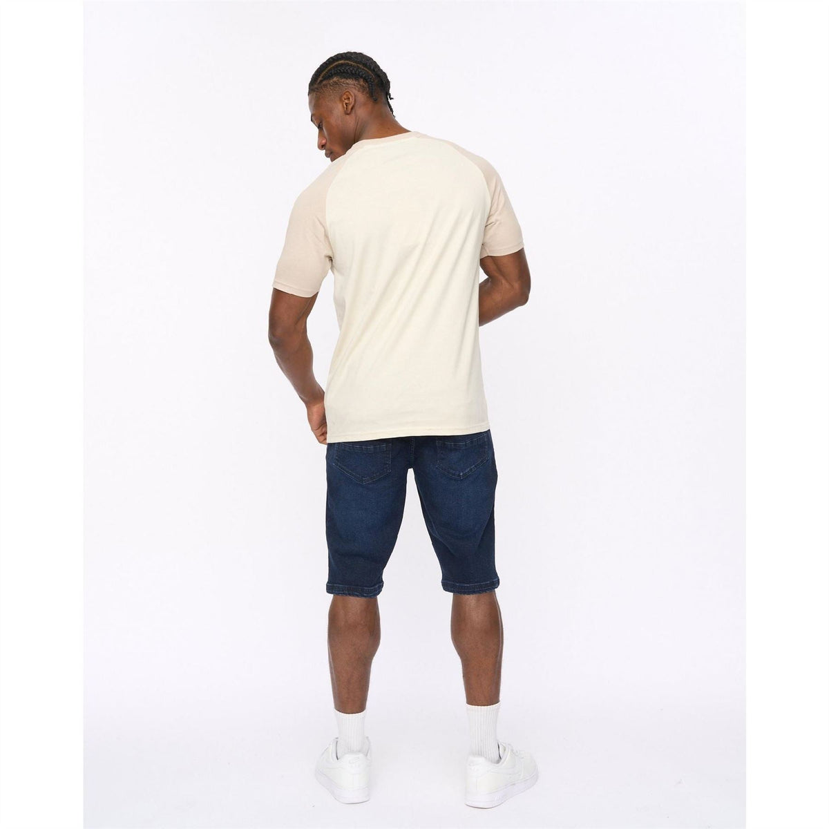 Crosshatch Bretsby Printed Logo Crew Neck Raglan Sleeve Baseball T-Shirt