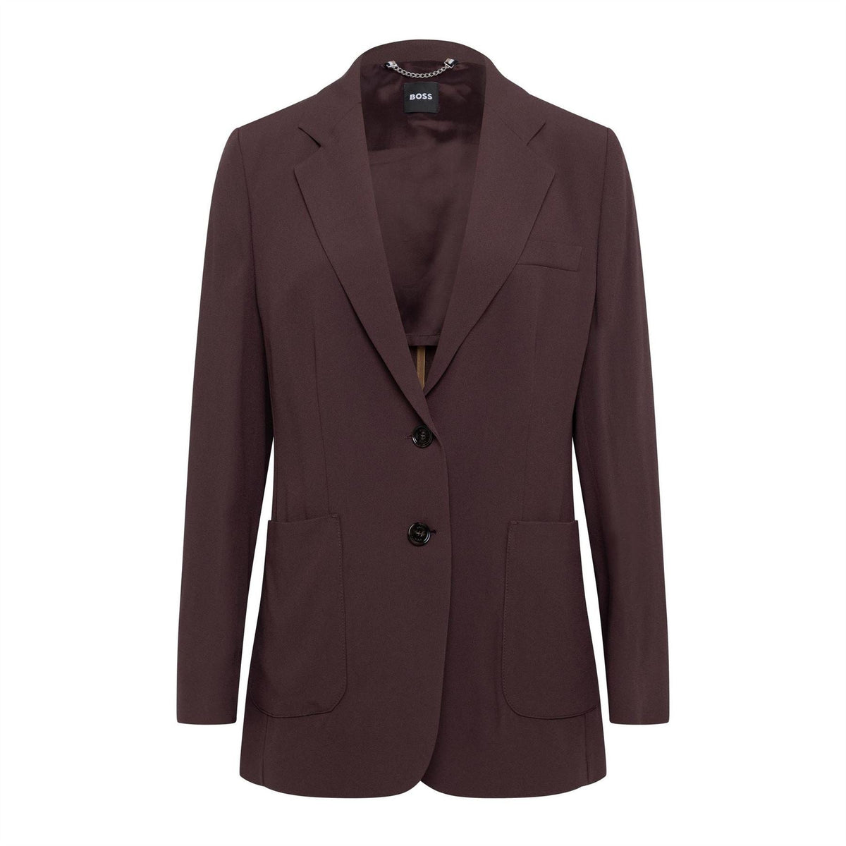 Boss Solid Patterned Lapel Collared Woven Cuff Blazer