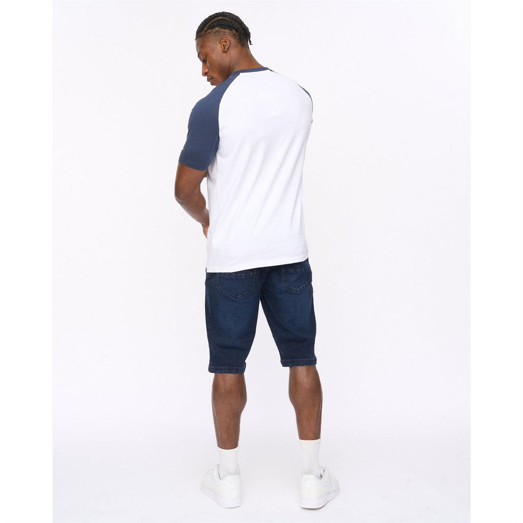 Crosshatch Bretsby Printed Logo Crew Neck Raglan Sleeve Baseball T-Shirt