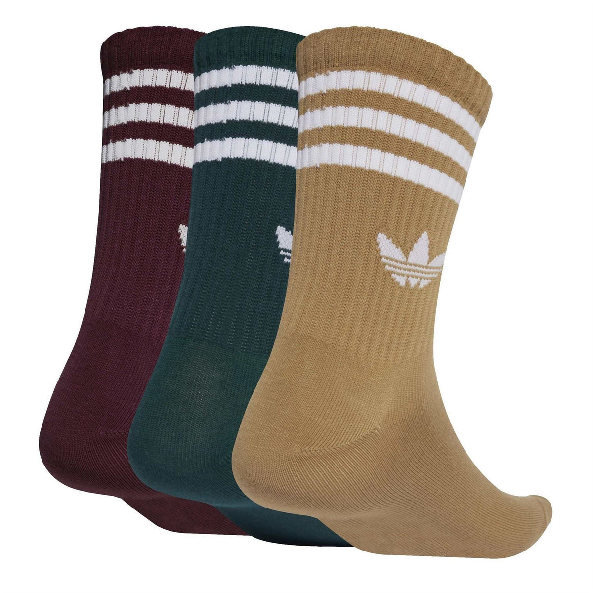 adidas Originals 3 Pack 3-Stripes Crew Socks