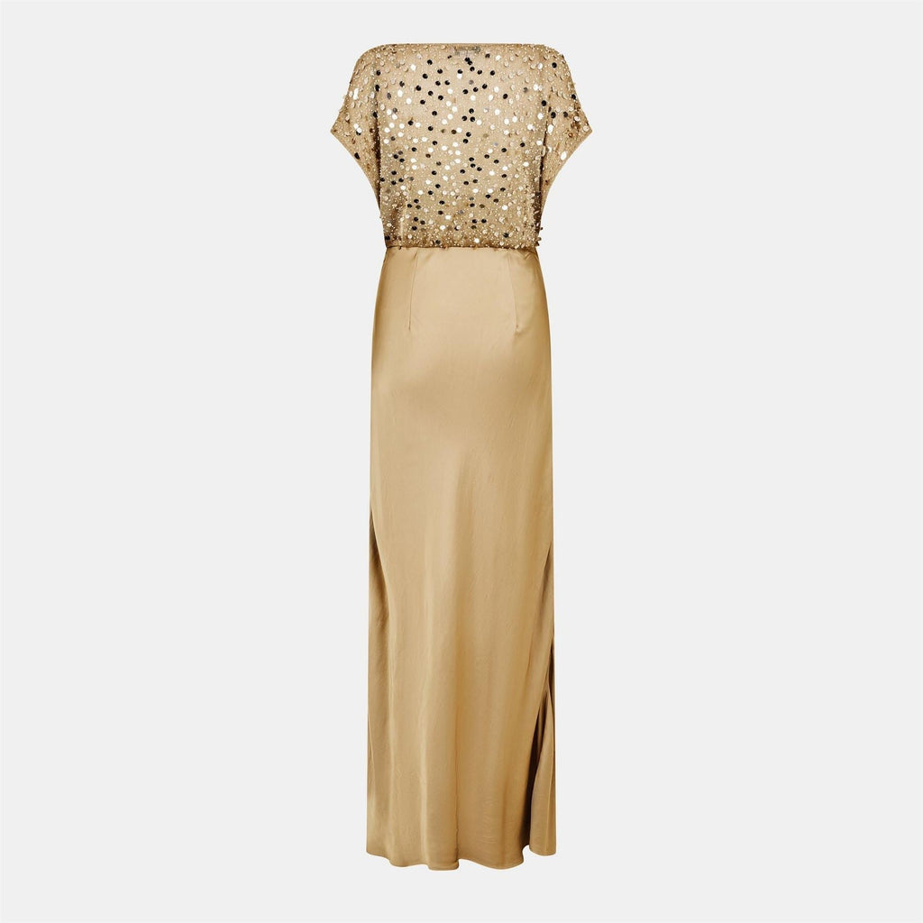 Never Fully Dressed Sequin Elodie V-Neck Maxi Gown Dress