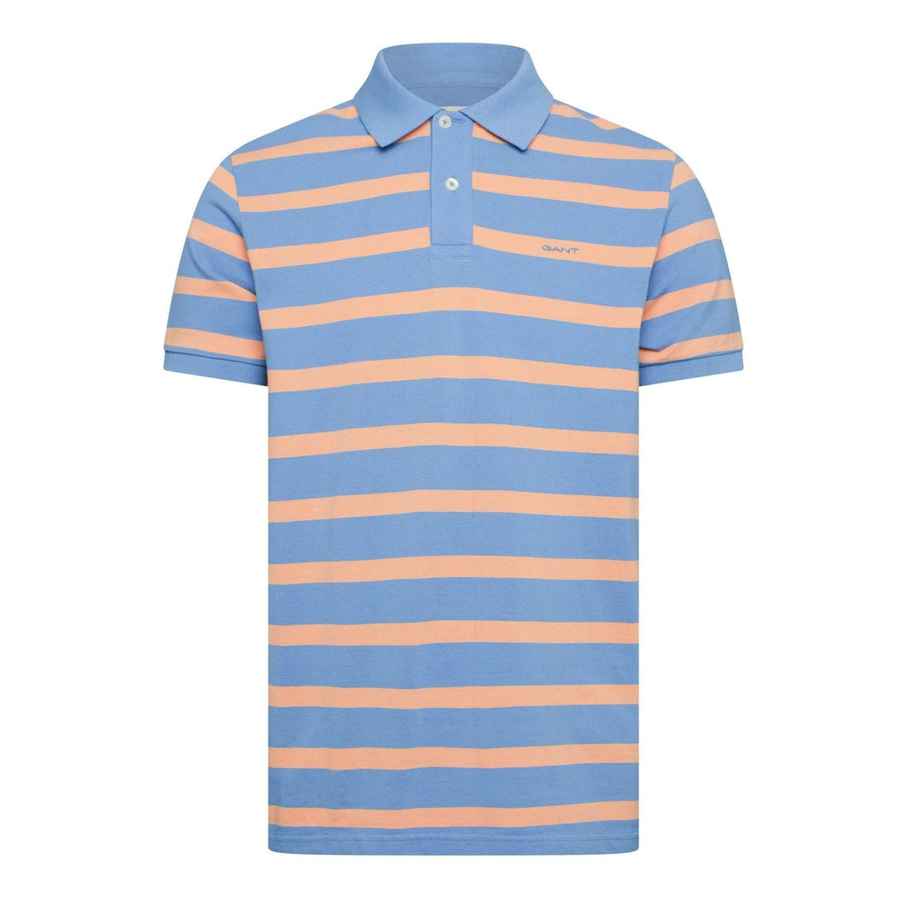 Gant Striped Collared Neck Short Sleeve Polo Shirt