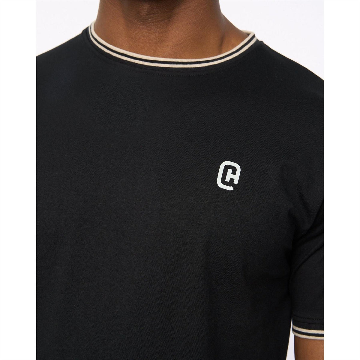 Crosshatch Preece Hem Label Patch Crew Neck Short Sleeve T-Shirt