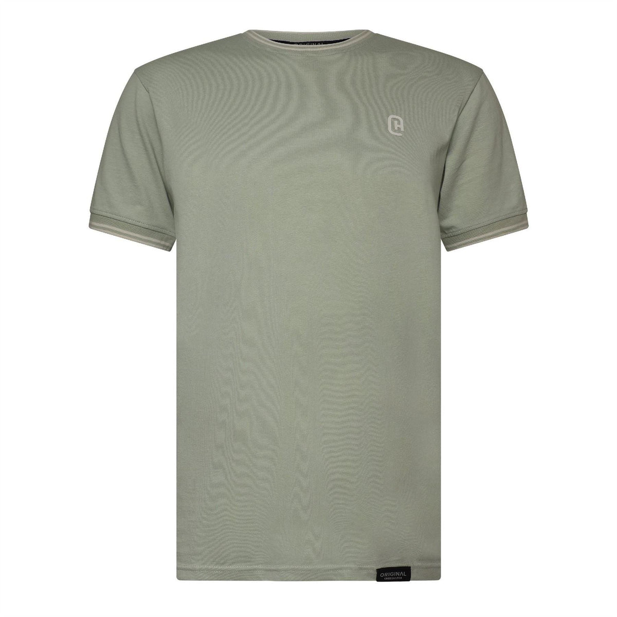 Crosshatch Preece Hem Label Patch Crew Neck Short Sleeve T-Shirt