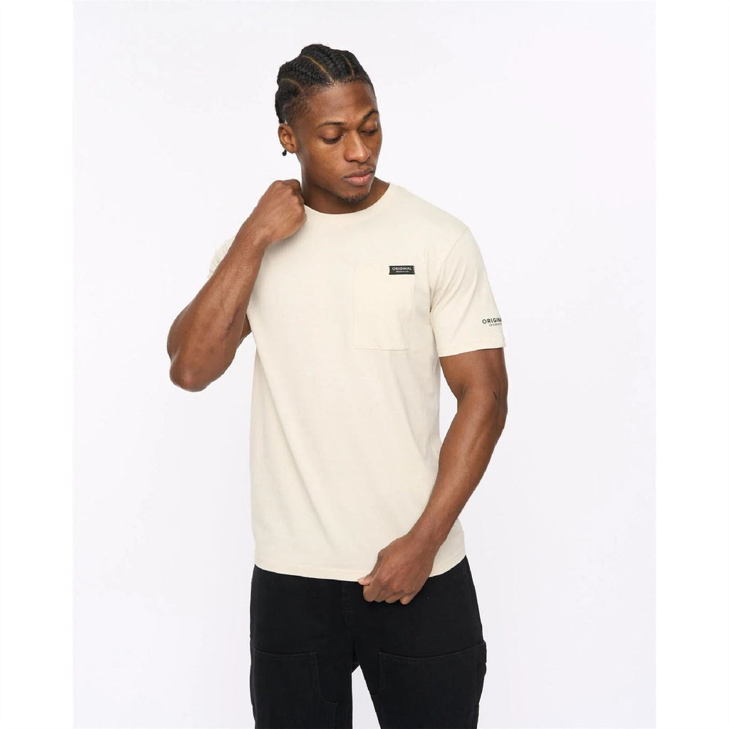 Crosshatch Preece Hem Label Patch Crew Neck Short Sleeve T-Shirt