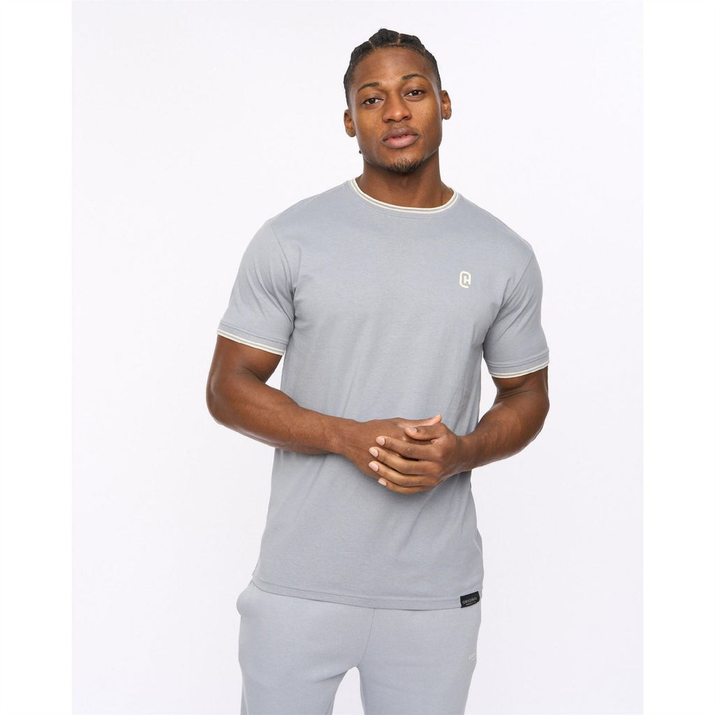 Crosshatch Preece Hem Label Patch Crew Neck Short Sleeve T-Shirt