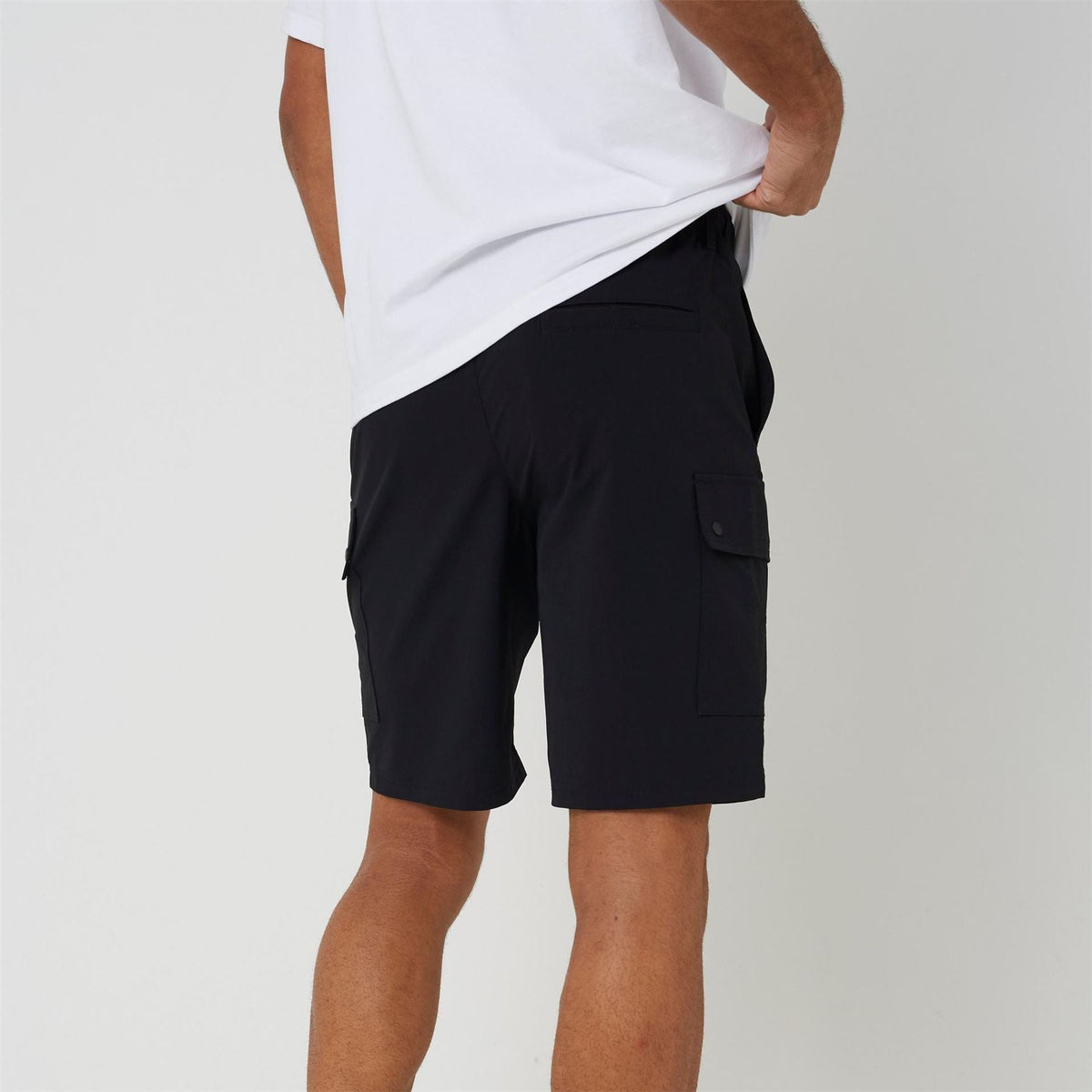 Brave Soul Mens Ripstop Cargo Shorts Black