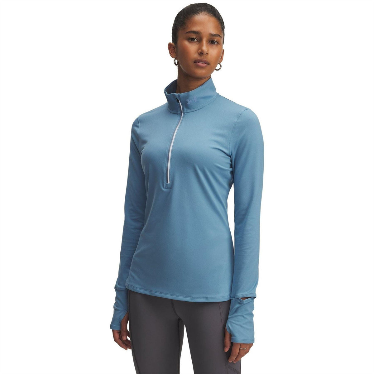 Under Armour Launch Zip Neck Long Sleeve Slim Fit Tech Top