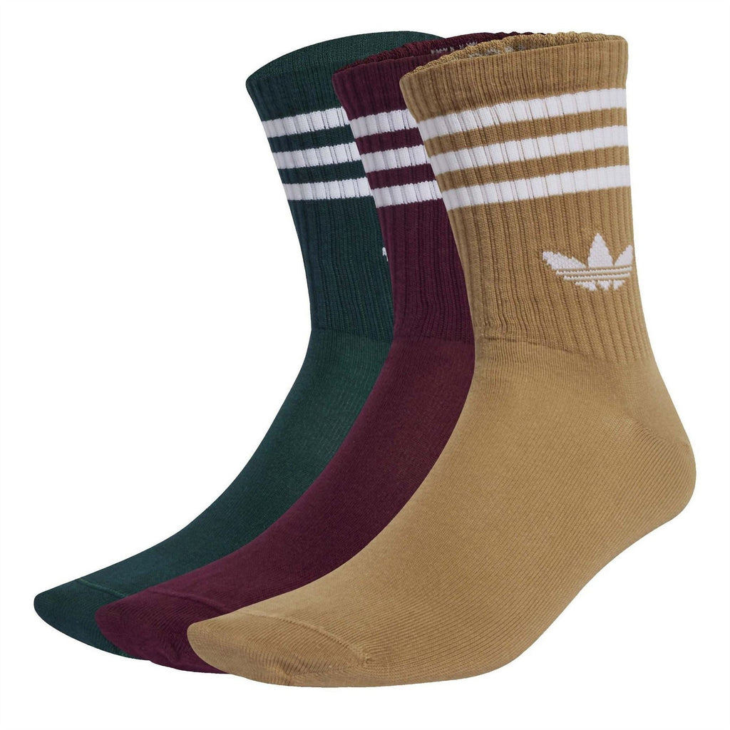 adidas Originals 3 Pack 3-Stripes Crew Socks