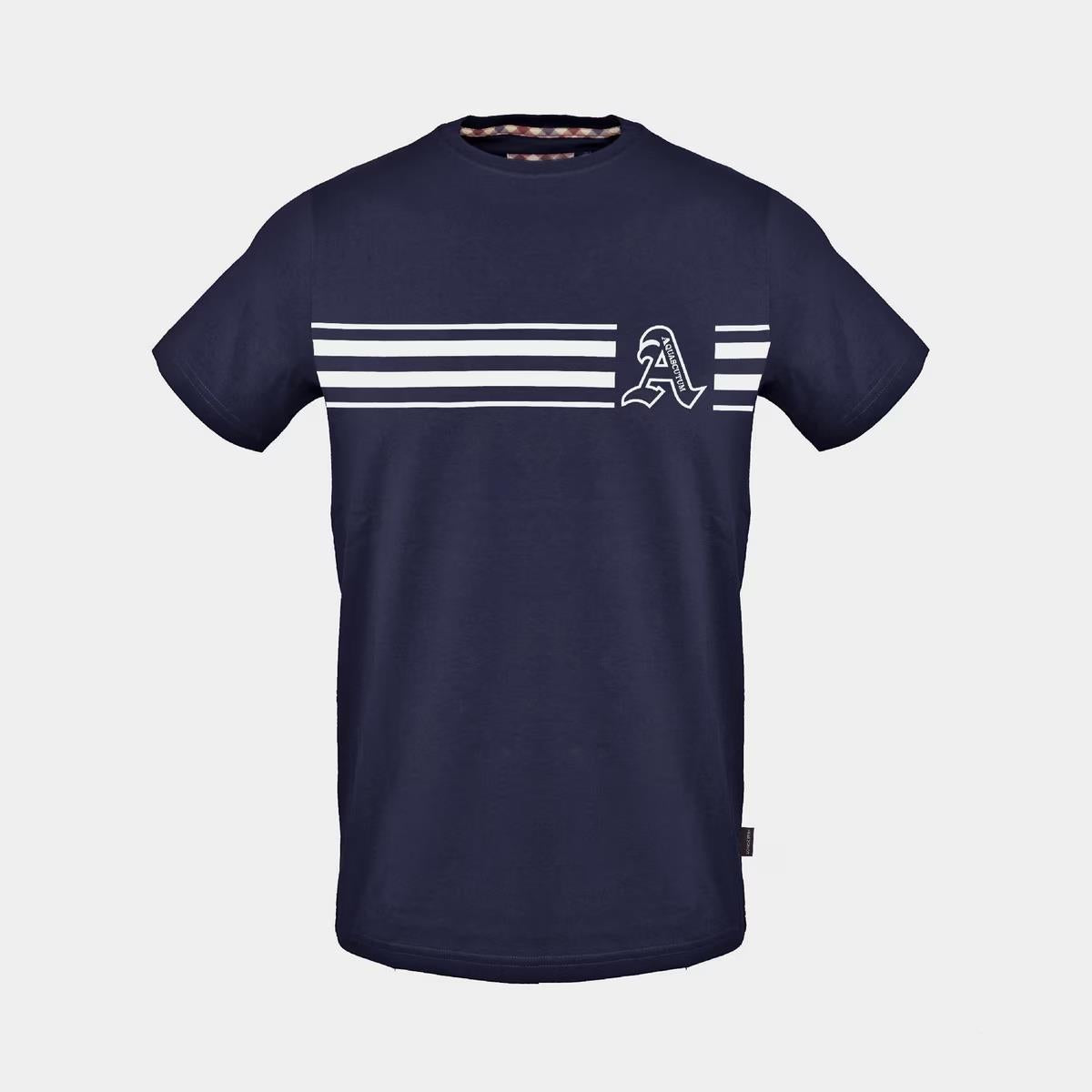 Aquascutum Text Graphic Crew Neck Short Sleeve T-Shirt
