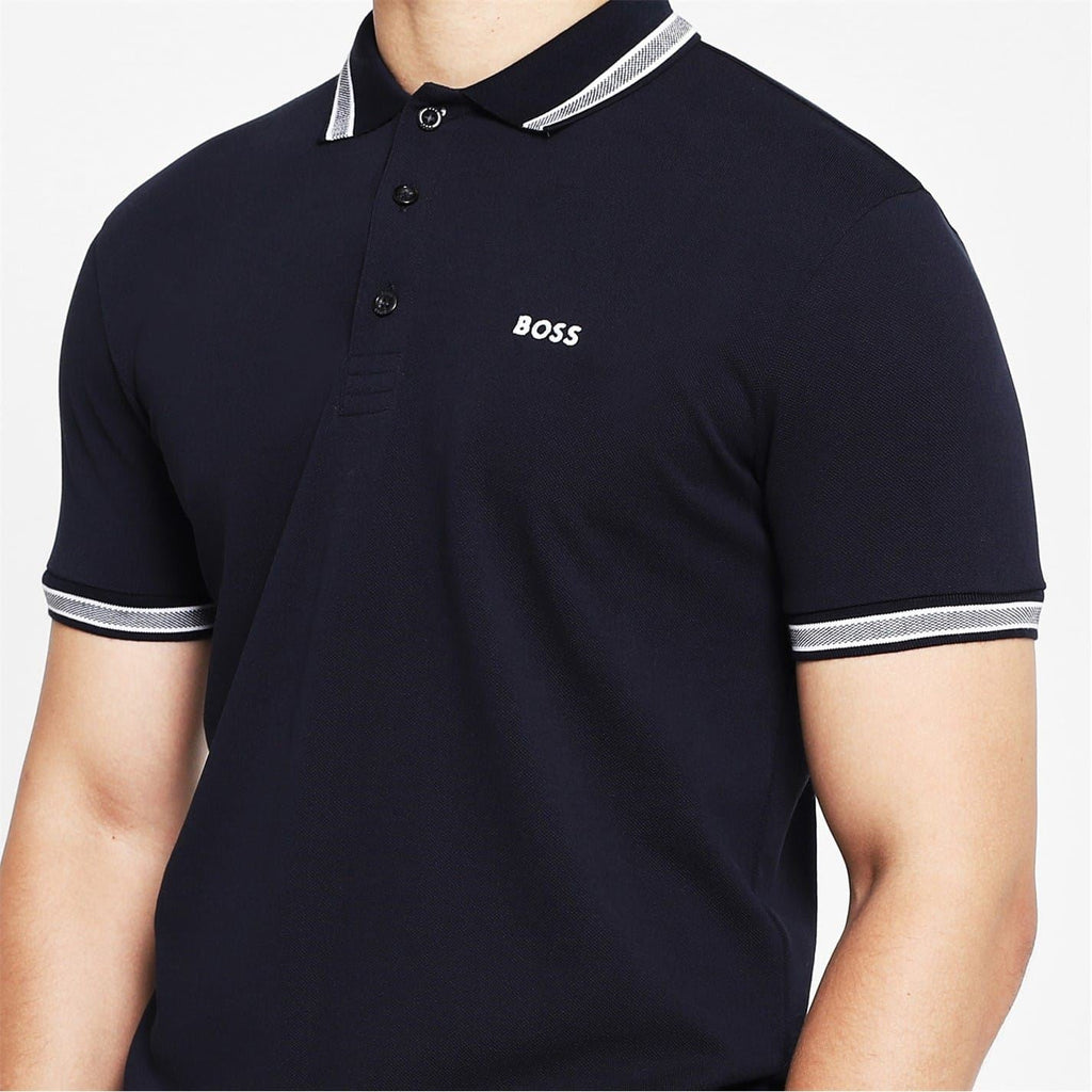 Boss Green Paddy Polo Shirt With Contrast Tipping