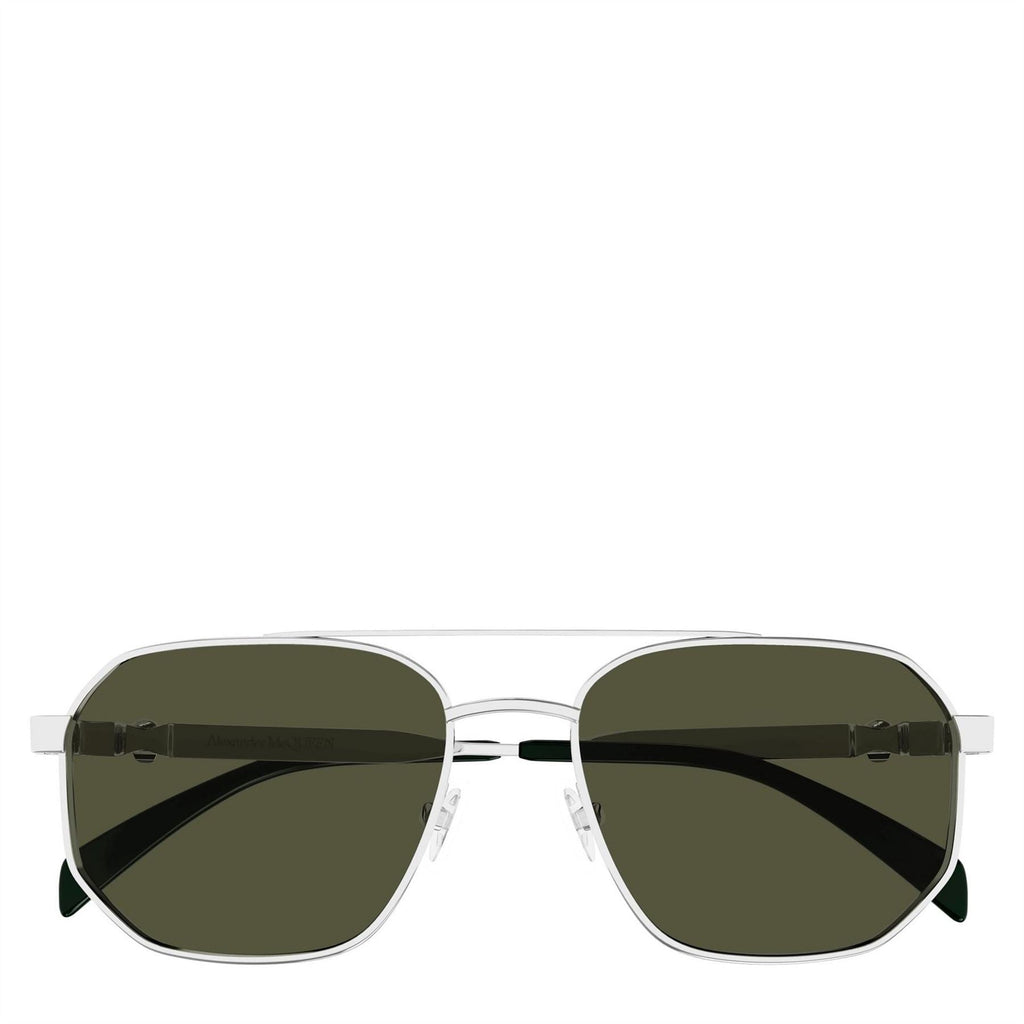 Alexander McQueen AM0458S Aviator Double Bridge Sunglasses