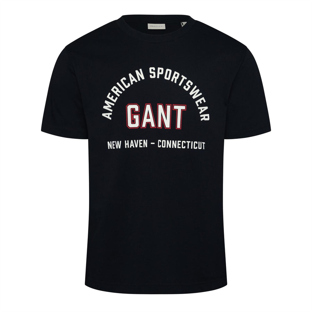 Gant Printed Logo Text Graphic Crew Neck Short Sleeve T-Shirt