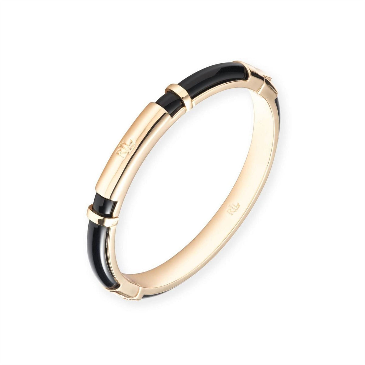 Lauren by Ralph Lauren Lauren Ralph Lauren Gold  And  Black Logo Hinge Bangle