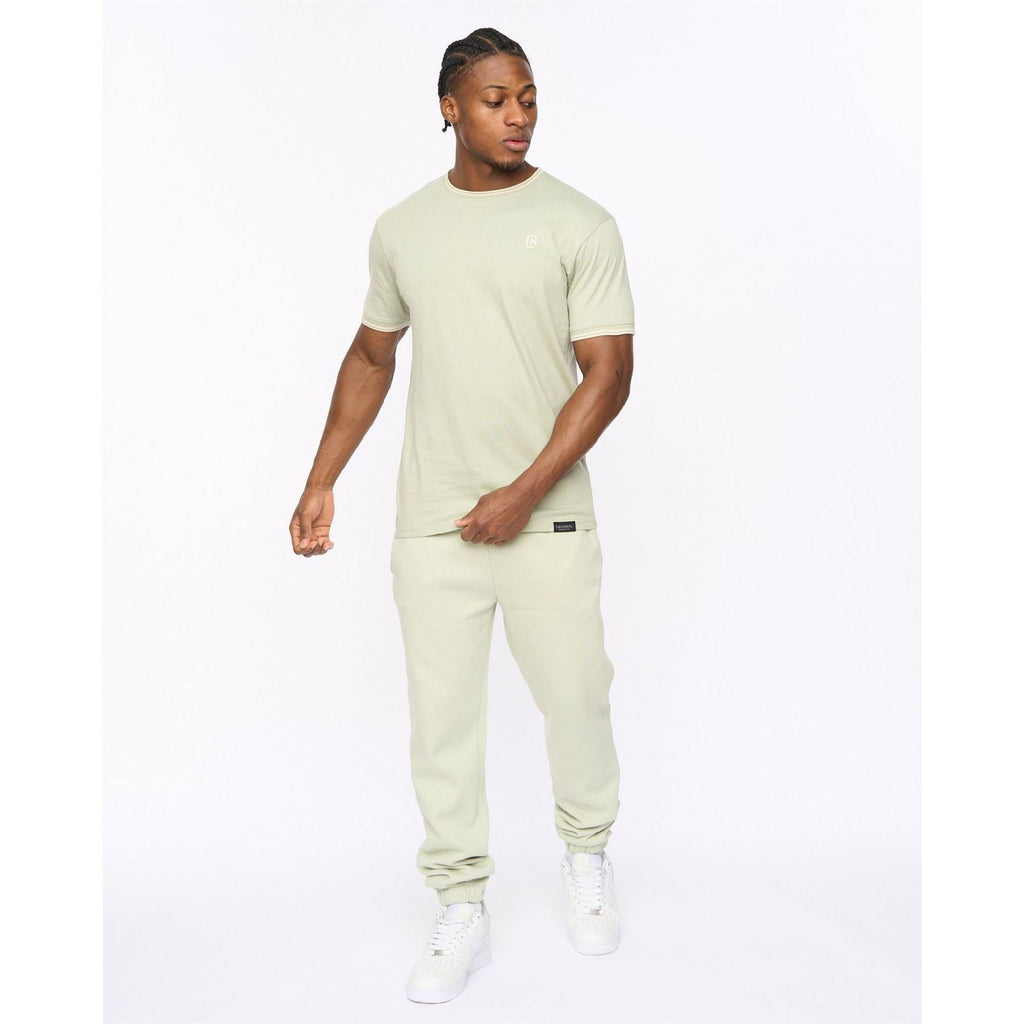 Crosshatch Preece Hem Label Patch Crew Neck Short Sleeve T-Shirt