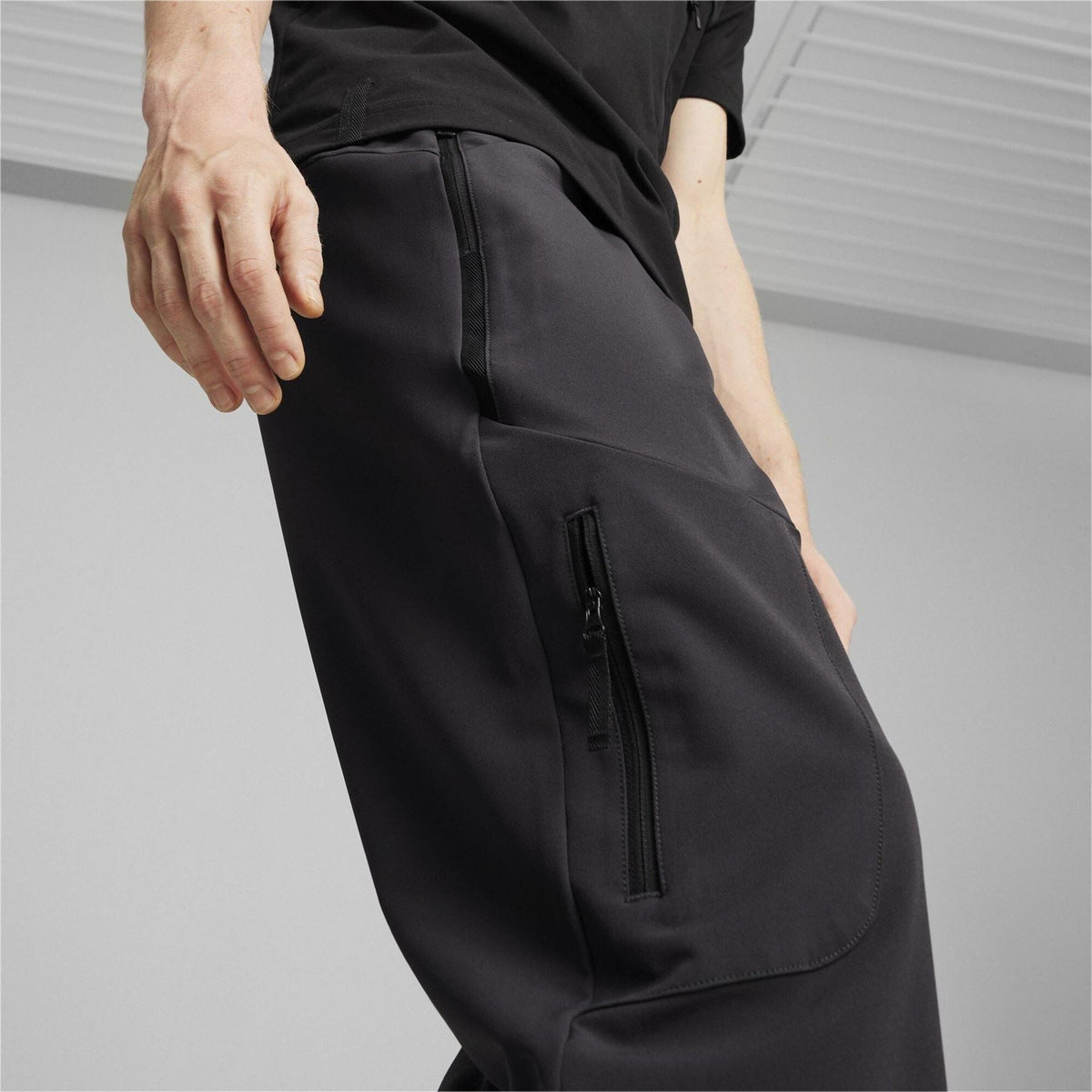 Puma Zipped Pocket Solid Patterned Joggers