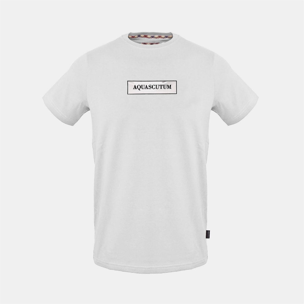 Aquascutum Wordmark Printed Logo Crew Neck Short Sleeve T-Shirt