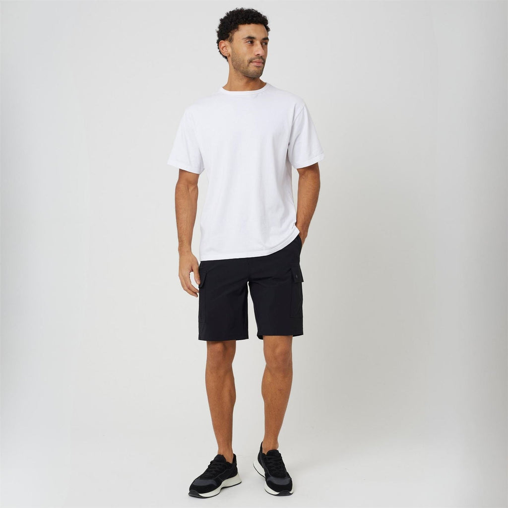 Brave Soul Mens Ripstop Cargo Shorts Black