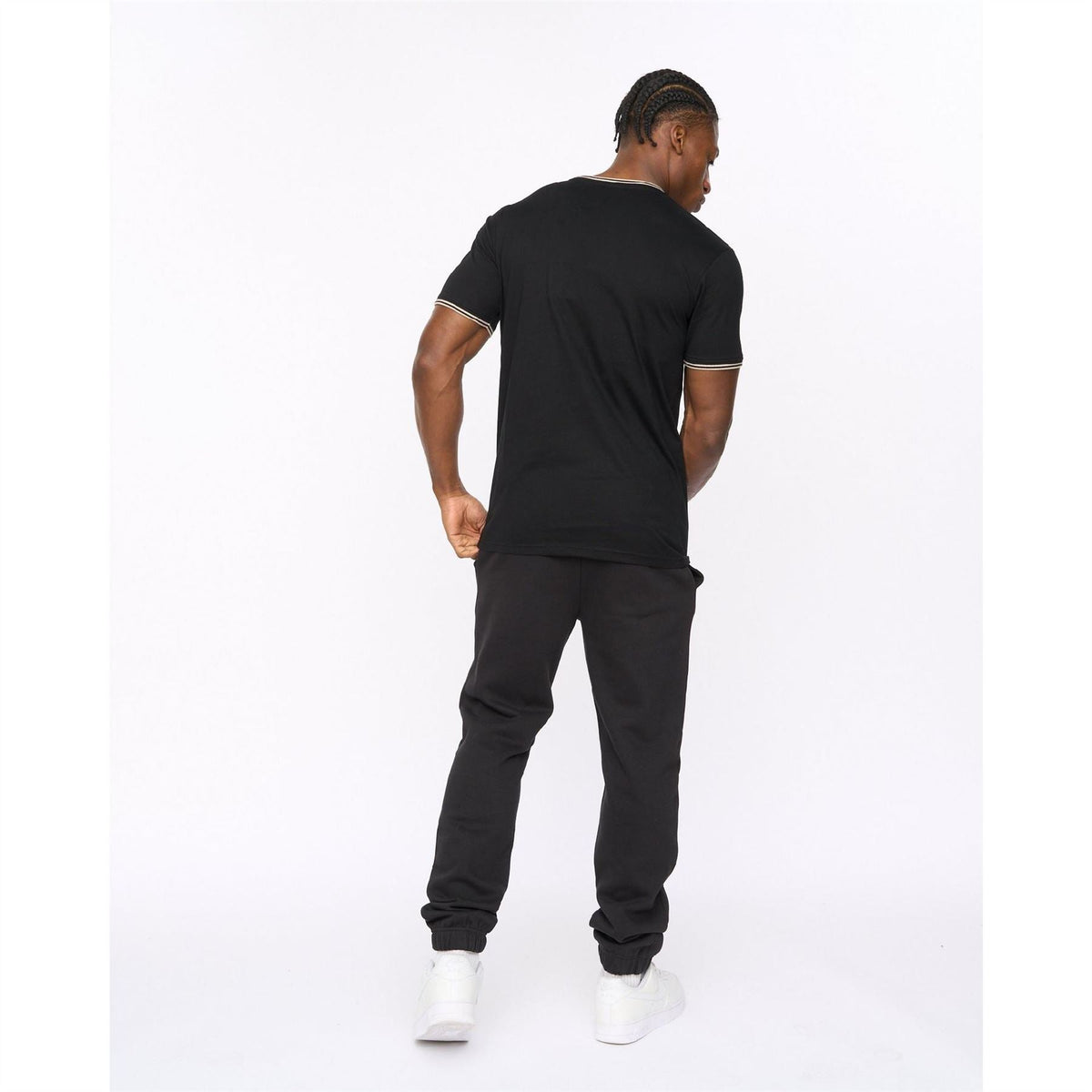 Crosshatch Preece Hem Label Patch Crew Neck Short Sleeve T-Shirt