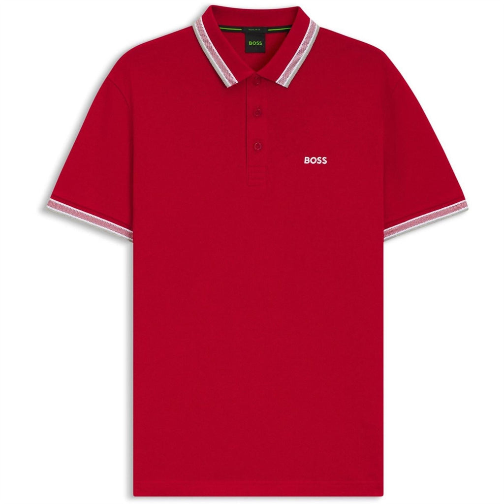 Boss Green Paddy Polo Shirt With Contrast Tipping