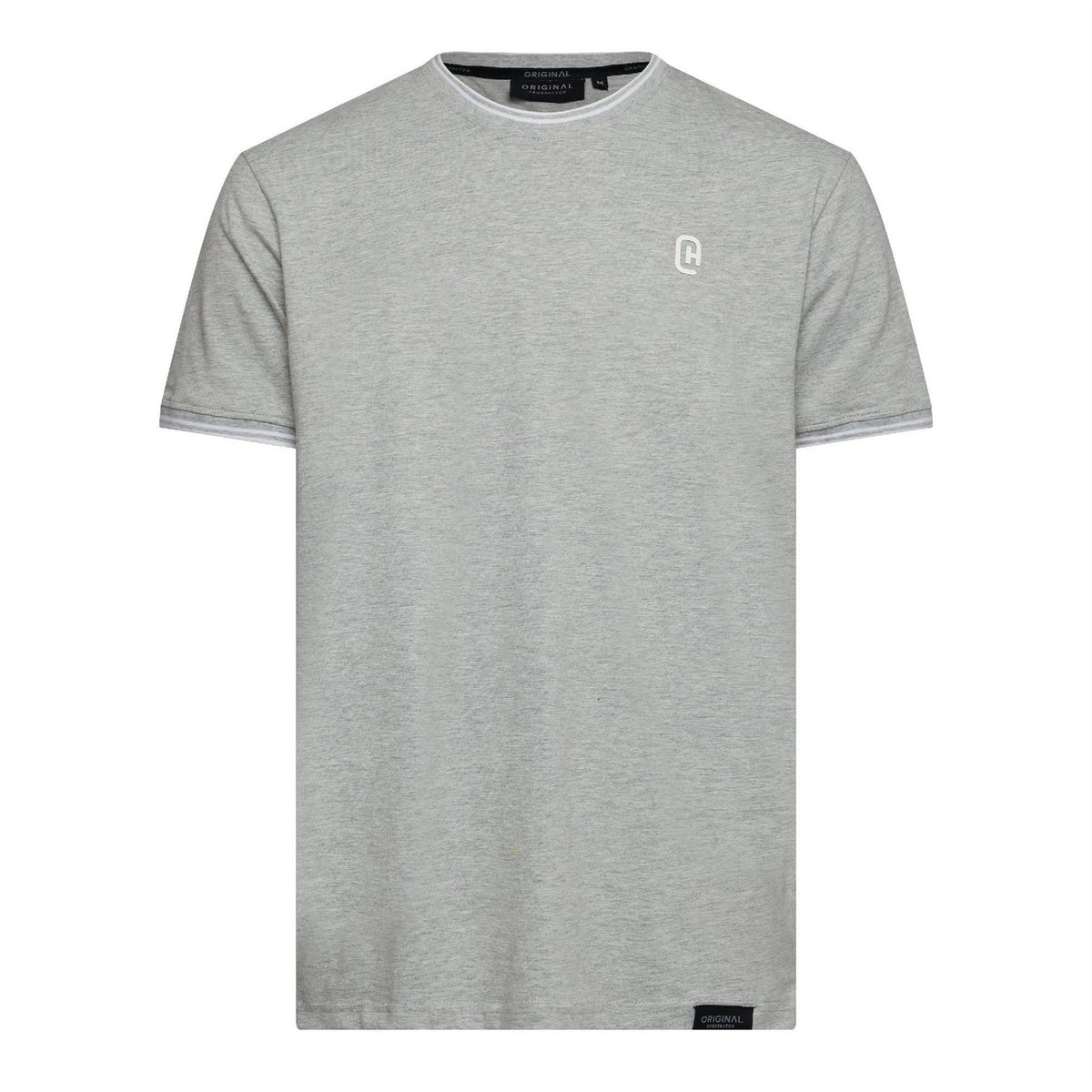 Crosshatch Preece Hem Label Patch Crew Neck Short Sleeve T-Shirt