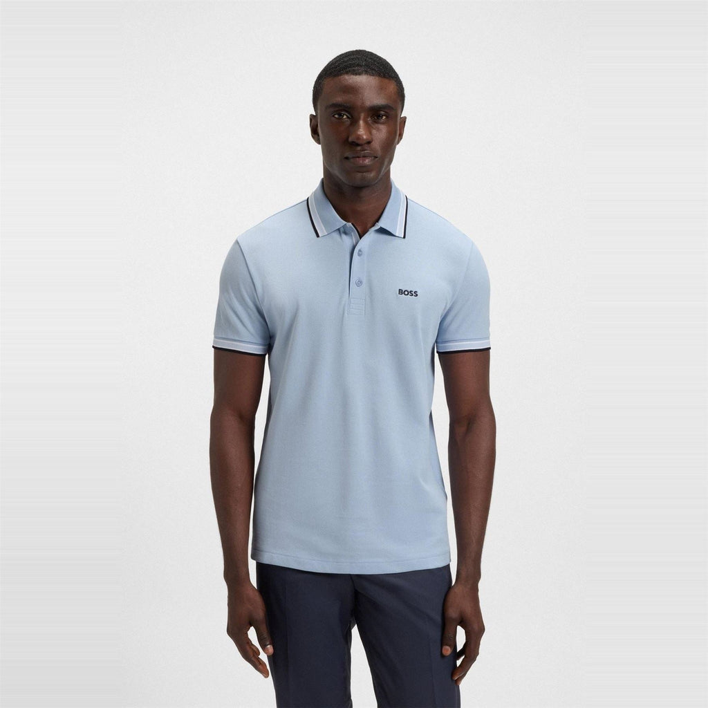 Boss Green Paddy Polo Shirt With Contrast Tipping